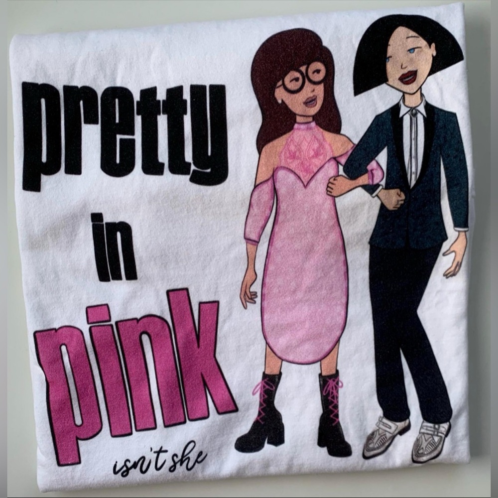 Pretty in Pink movie Daria retro MTV Cartoon Unisex T-shirt